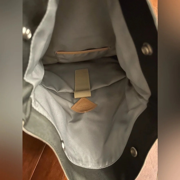 New Laptop Backpack leather trimmed thick canvas water resistance foldable - Picture 10 of 13